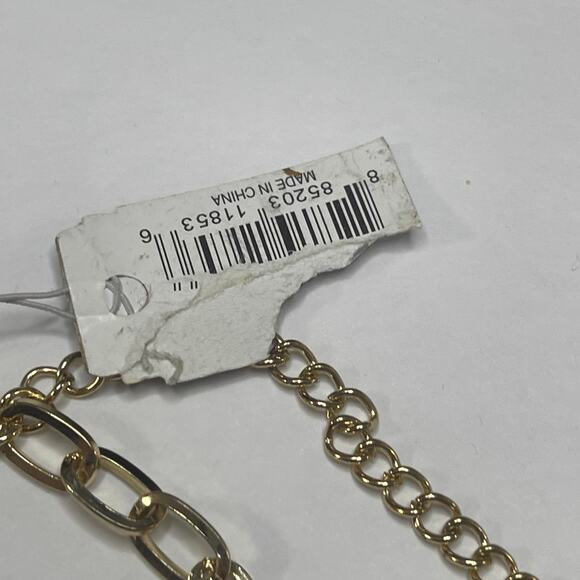 Cookie Lee necklace Chrome Gray and Red statement signed jewelry in gold tone - Picture 6 of 13